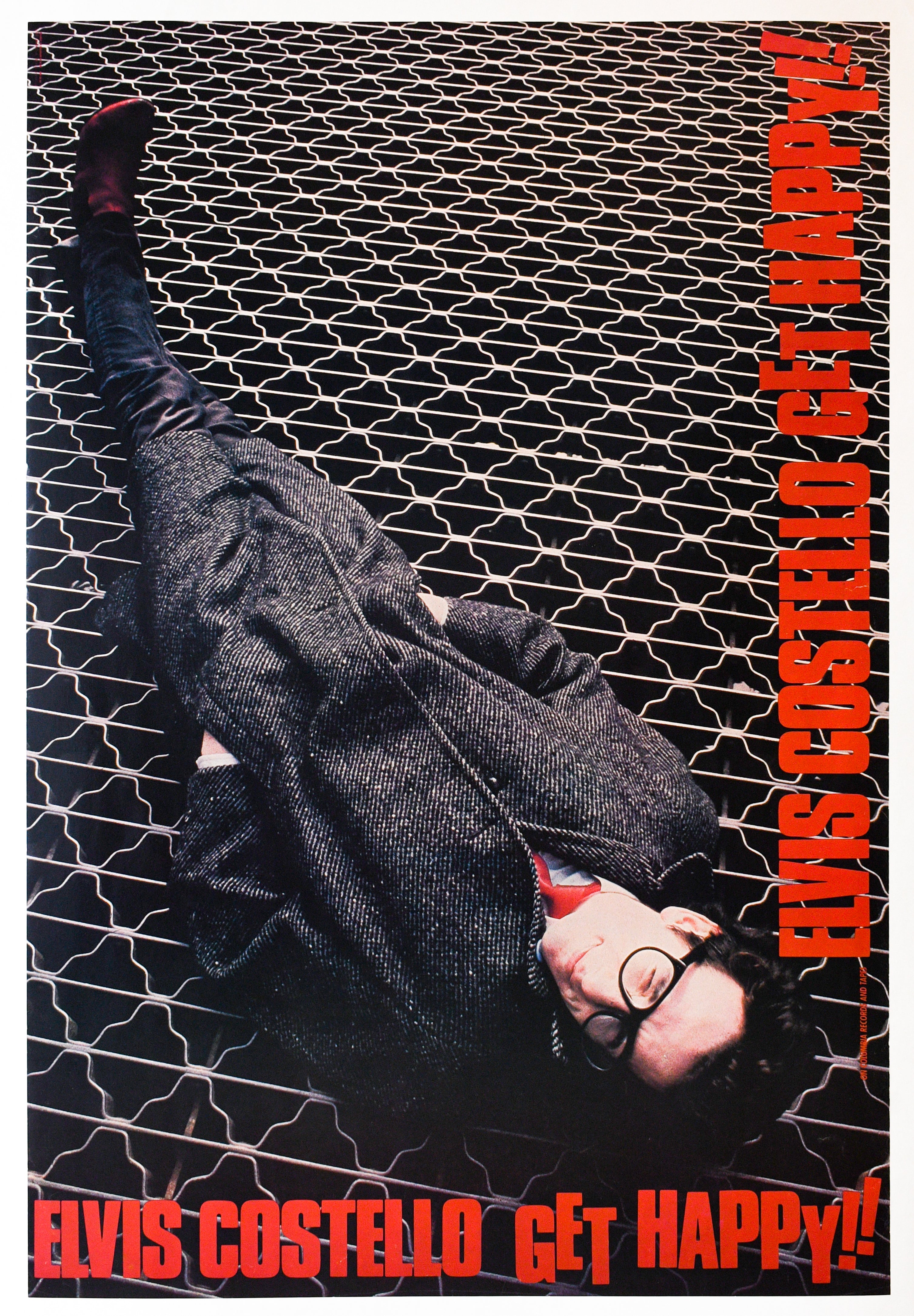エルビス コステロ GET HAPPY‼ 1980年 超貴重プロモポスター 美品 Original Vintage 1980 Elvis Costello Get Happy Poster