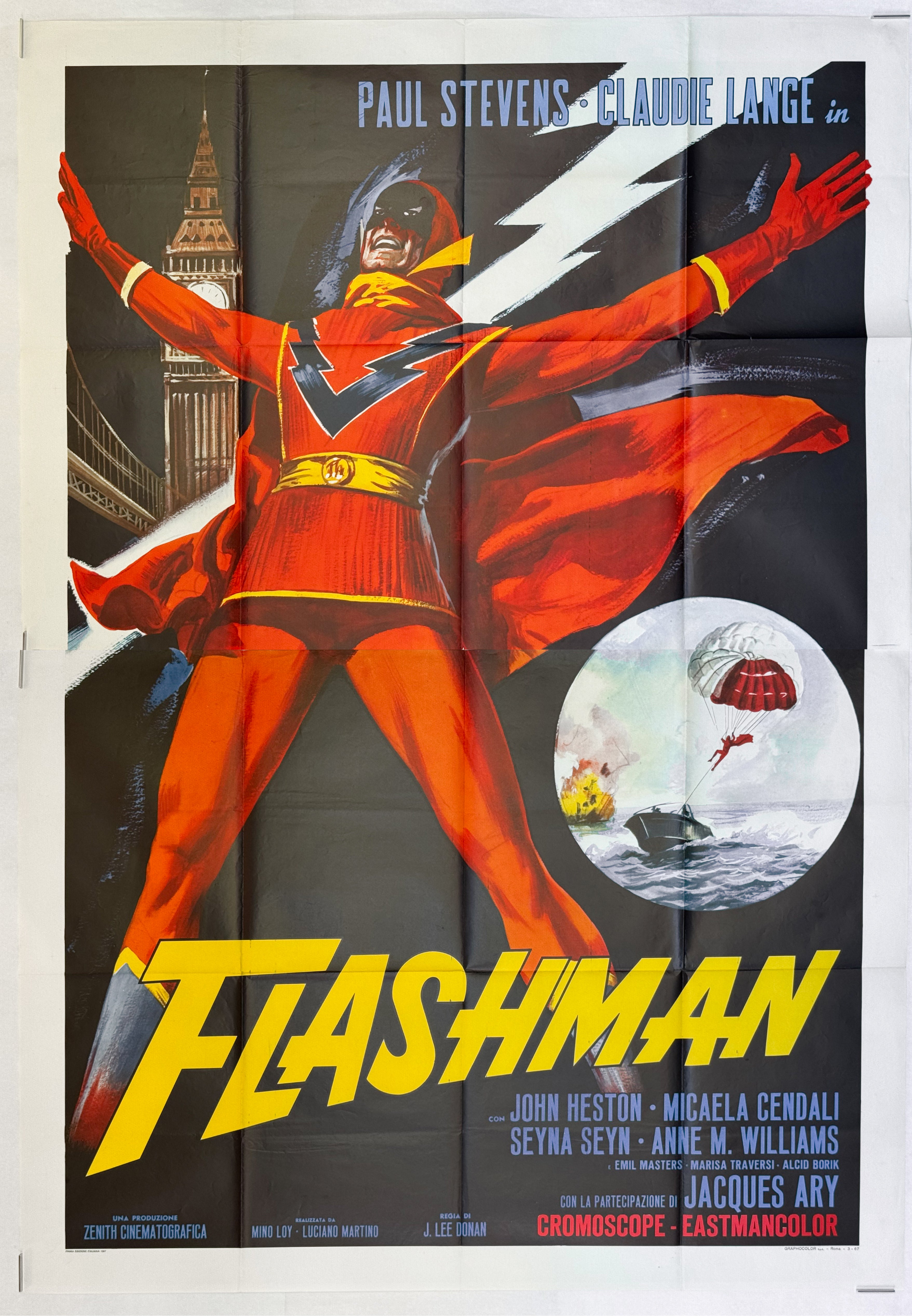 Flashman No Color Flashman Original Itallian Movie Poster