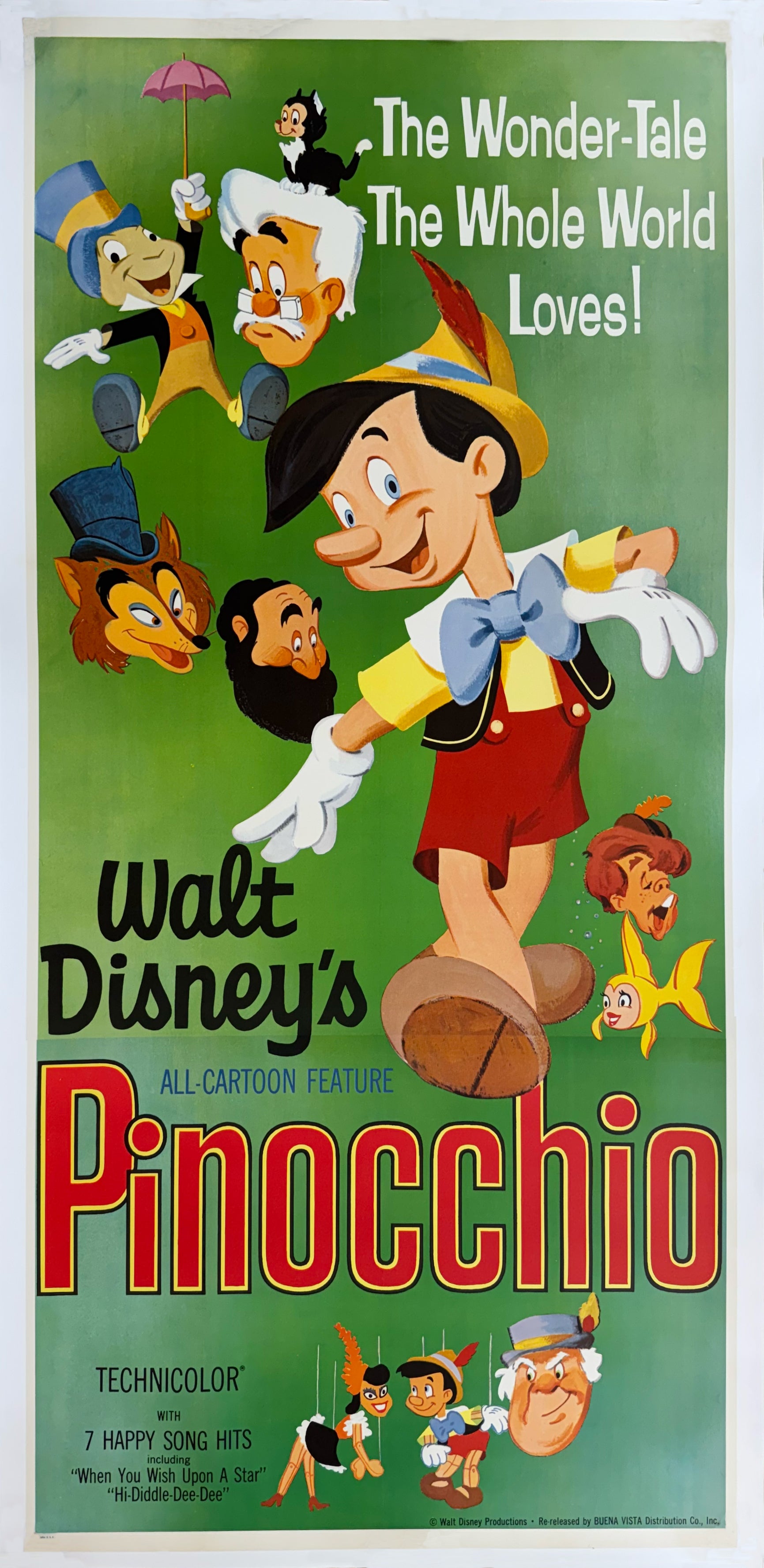 Original Vintage Disney Pinocchio American Movie Poster original-vintage-disney-pinocchio-american-movie-poster